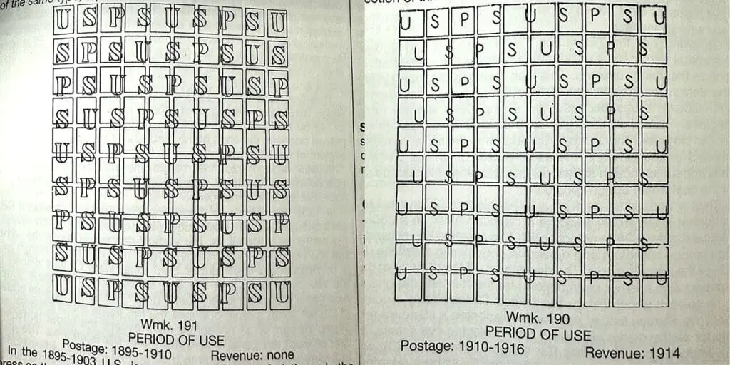 united states postage stamp watermarks