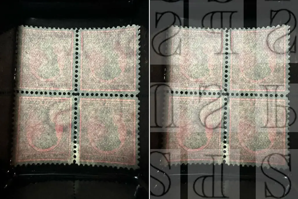 stamp watermarks under fluid