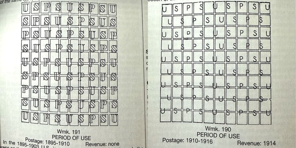 united states postage stamp watermarks
