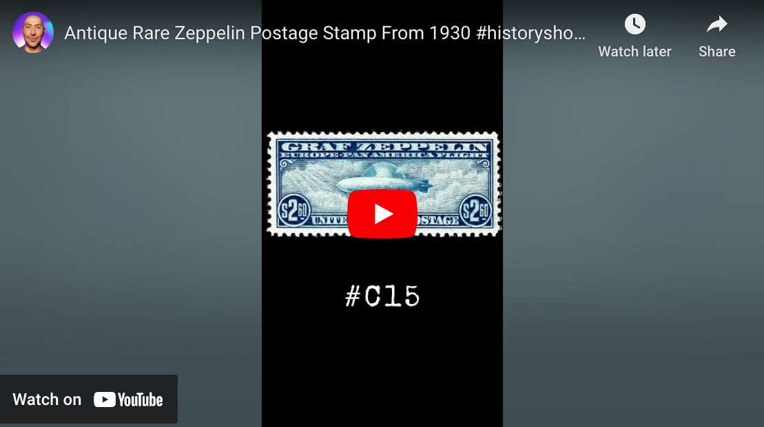 German History Zeppelin Postage Stamp (Scott #C15)