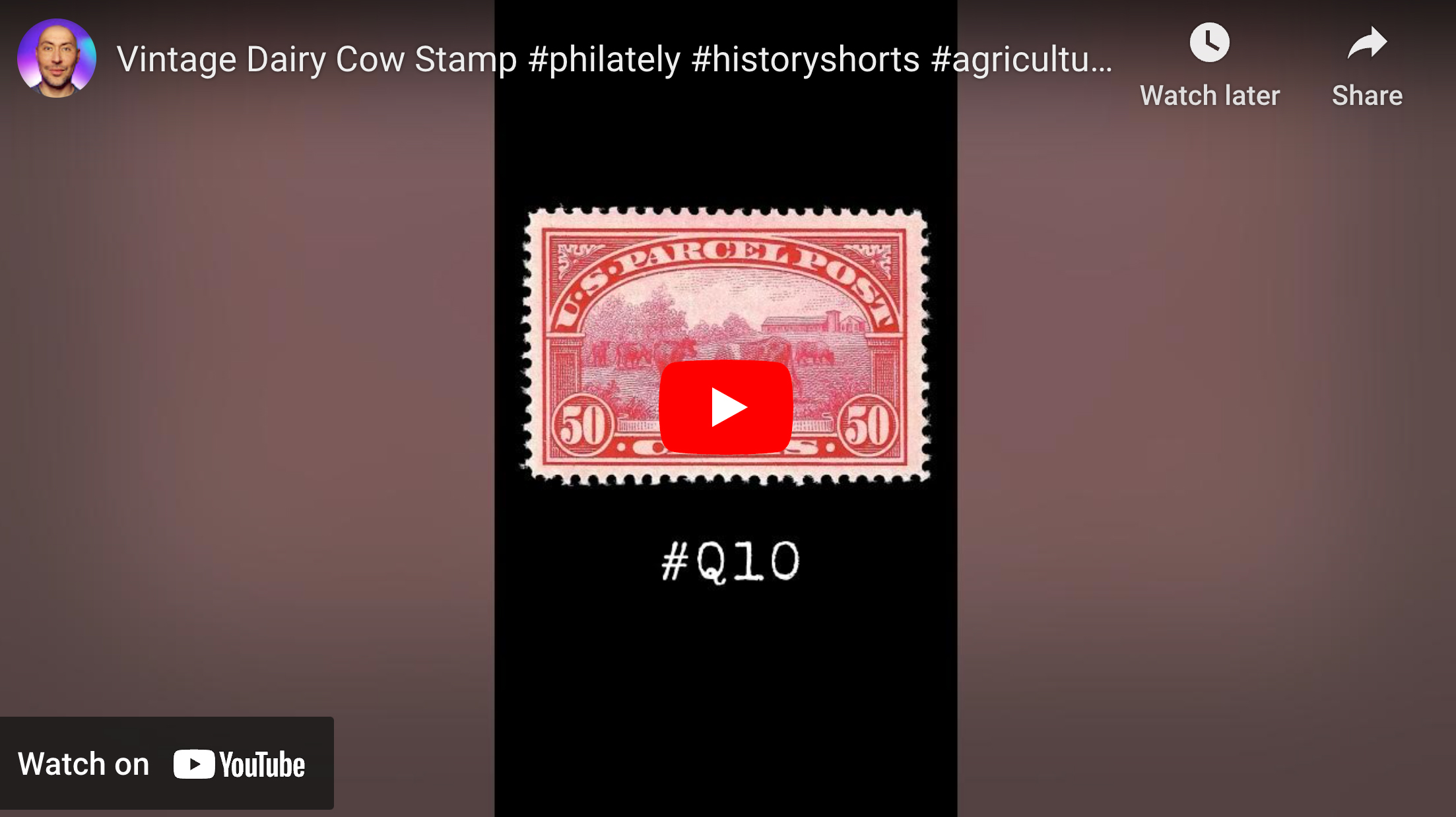 Valuable 1900’s Dairy Cow Stamp (Scott #Q10)