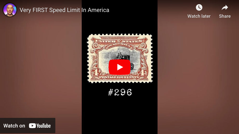 Very FIRST Speed Limit In America (Scott #296)