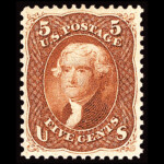 #75 Red Brown united states stamp scott #75