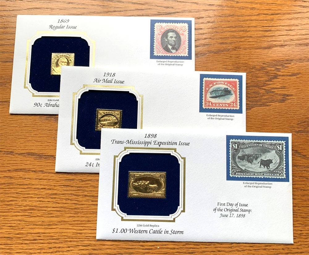 gold replica stamps
