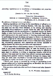 TREASURY 1899 RULING 3 CUTS REV STAMPS